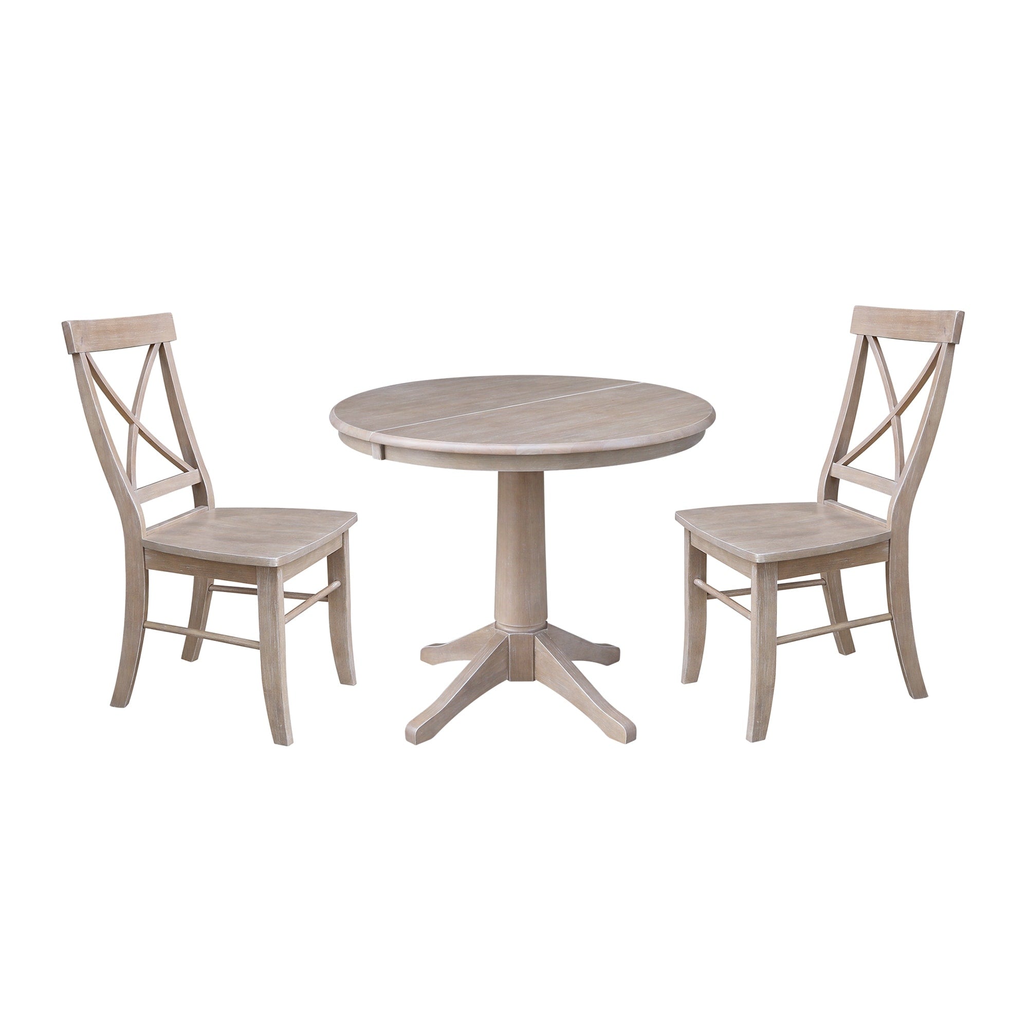 36 Round Extension Dining Table With 2 X Back Chairs