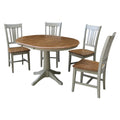 36 Round Extension Dining Table With 4 San Remo Chairs Set Of 5 Pieces