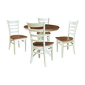 36 Round Extension Dining Table With 2 Emily Chairs Set Of 3 Pieces