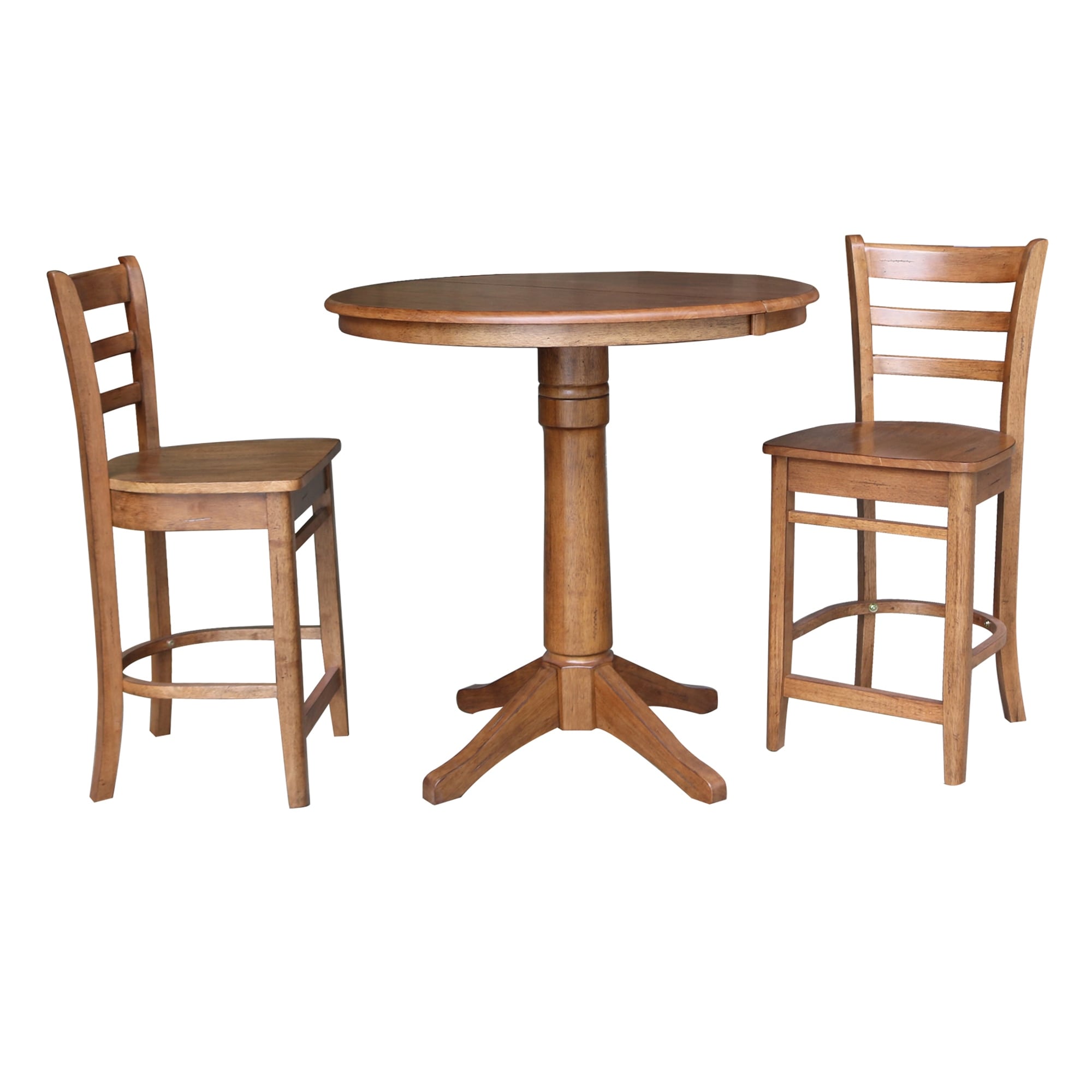 36 Round Extension Dining Table With 2 Stools