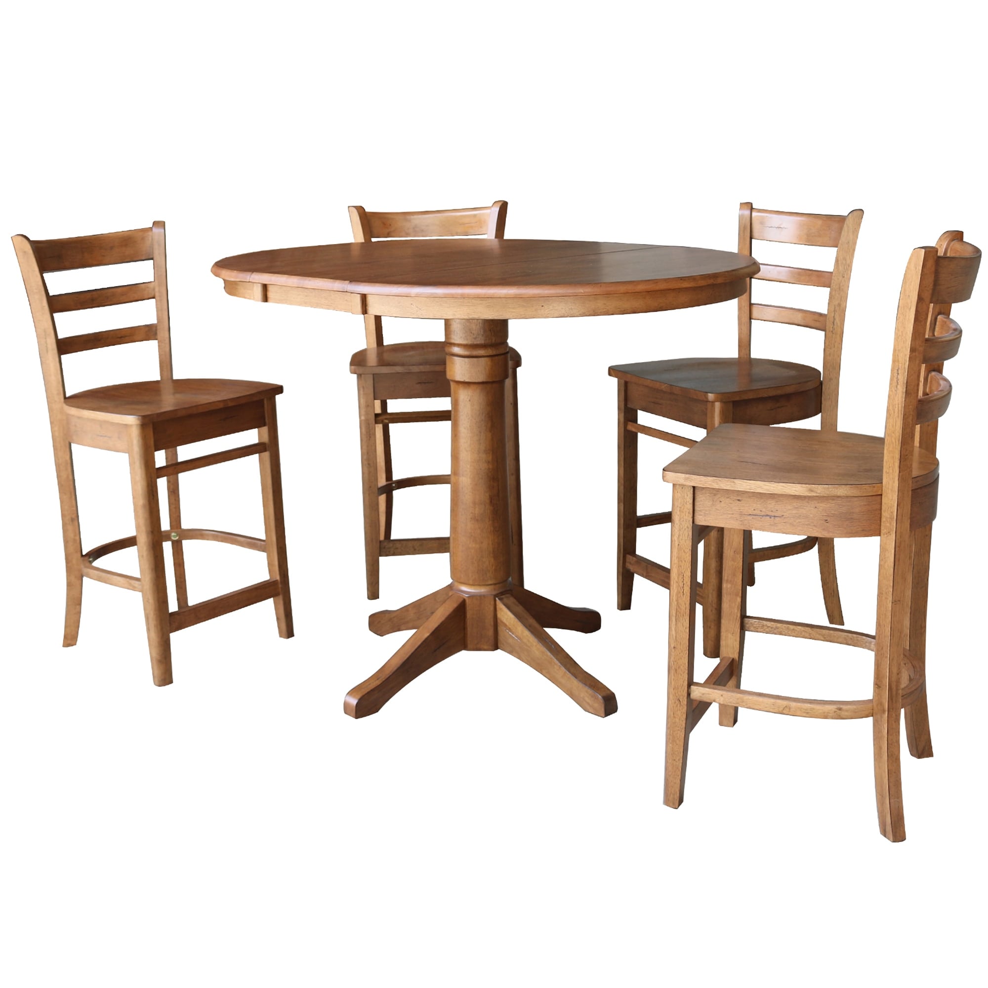 36 Round Extension Dining Table With 4 Stools