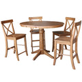 36 Round Extension Dining Table With 4 X Back Stools