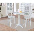 36 Round Pedestal Bar Height Table With 2 X Back Bar Height Stools