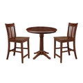 36 Round Pedestal Gathering Height Table With 2 Counter Height Stools Espresso