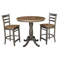 36 Round Pedestal Gathering Height Table With 2 Emily Counter Height Stools 3 Piece Set