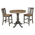 36 Round Pedestal Gathering Height Table With 2 San Remo Counter Height Stools 3 Piece Set
