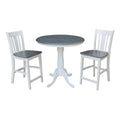 36 Round Pedestal Gathering Height Table With 2 San Remo Counter Height Stools Set Of 3 Pieces