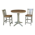 36 Round Pedestal Gathering Height Table With 2 San Remo Counter Height Stools Set Of 3 Pieces