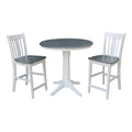 36 Round Pedestal Gathering Height Table With 2 San Remo Counter Height Stools Set Of 3 Pieces