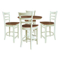 36 Round Pedestal Gathering Height Table With 2 Emily Counter Height Stools Set Of 3 Pieces