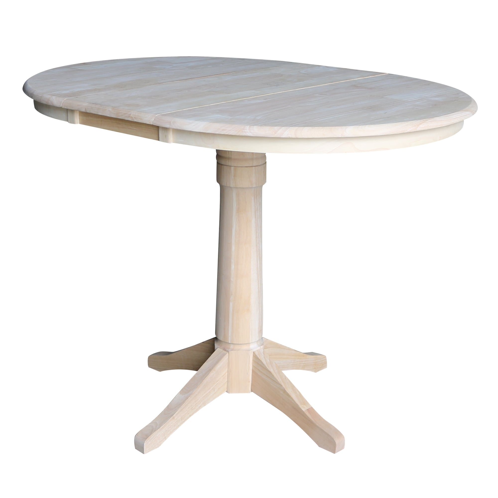 36 Round Pedestal Table With 12 Leaf Unfinished