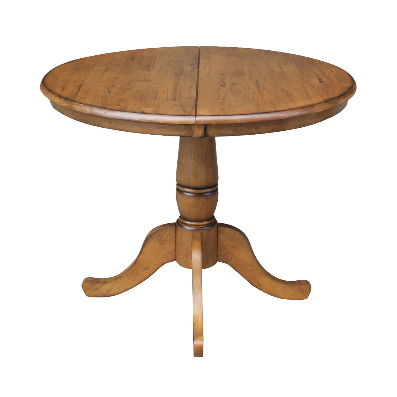 36 Round Pedestal Table With 12 Leaf In Pecan