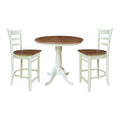 36 Round Pedestal Table With 2 Chairs