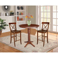 36 Round Pedestals Bar Height Table With 2 Barheight Stools
