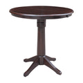 36 Round Top Counter Height Ped Table With 12 Leaf Mocha