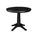 36 Round Top Dining Table With 12 Leaf Black