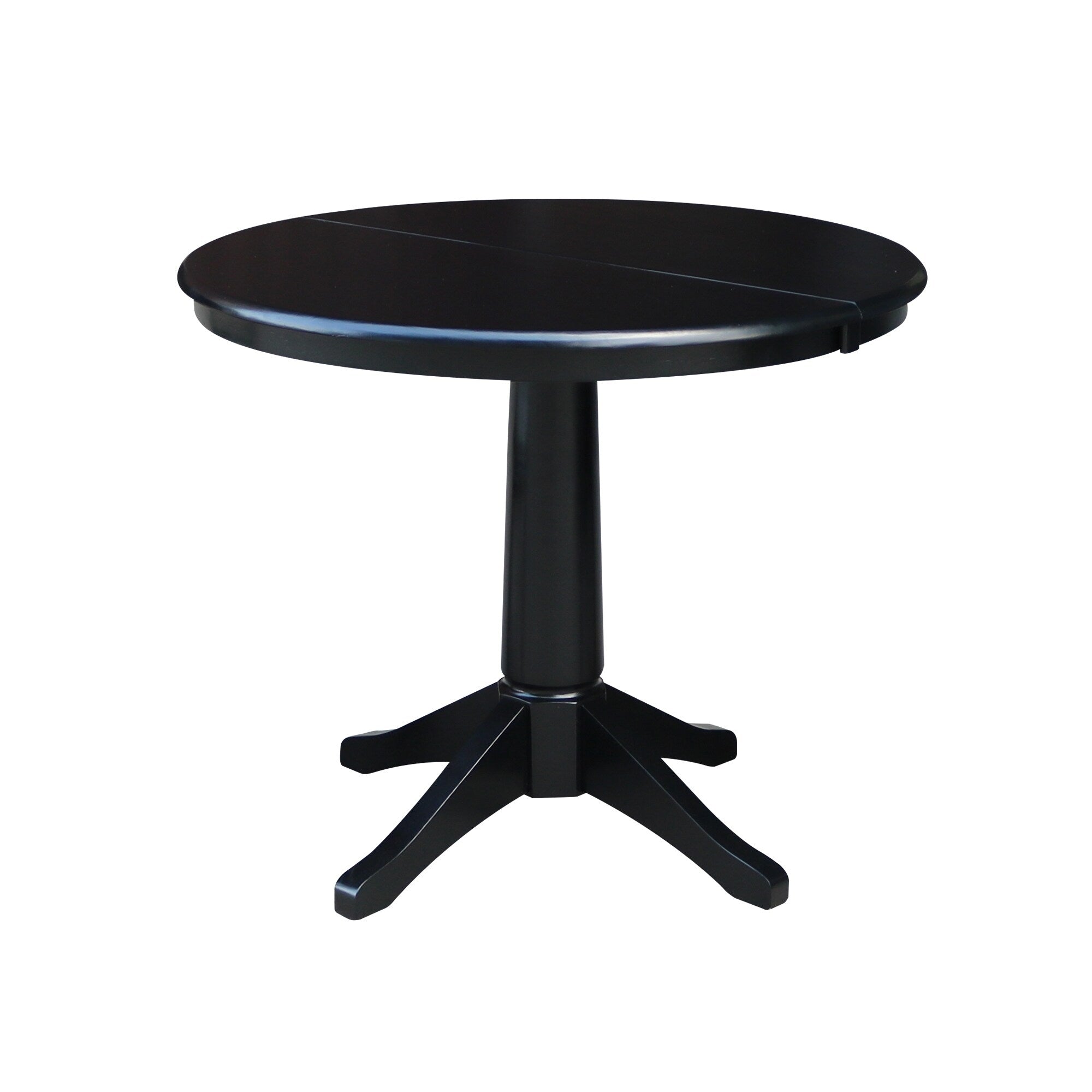 36 Round Top Dining Table With 12 Leaf Black