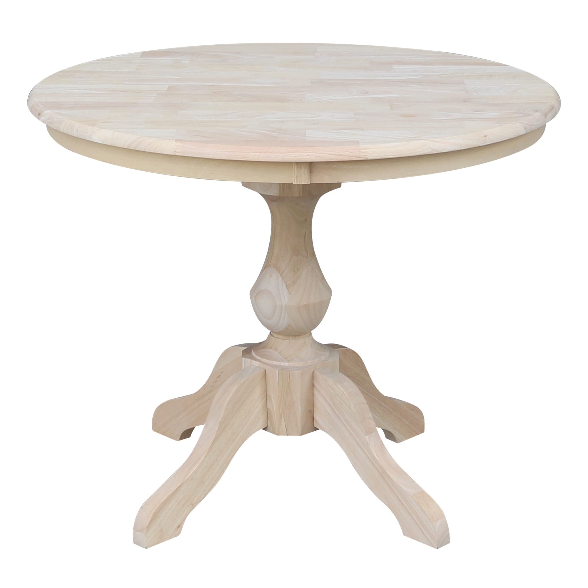 36 Round Top Pedestal Dining Table Unfinished