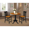 36 Round Top Pedestal Extension Table Counter Height With 12 Leaf And San Remo Counterheight Stools