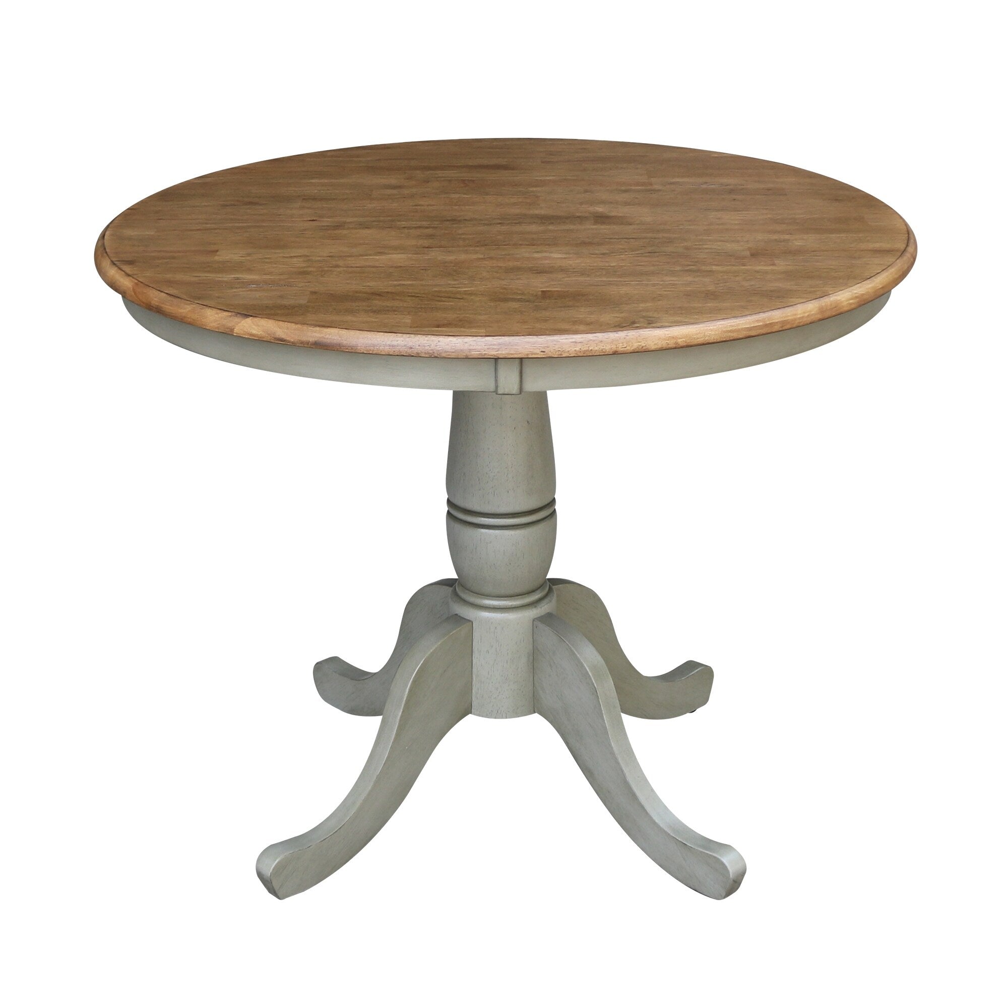 36 Round Top Pedestal Table Hickory Stone N A