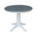 36 Round Top Pedestal Table White Heather Gray N A