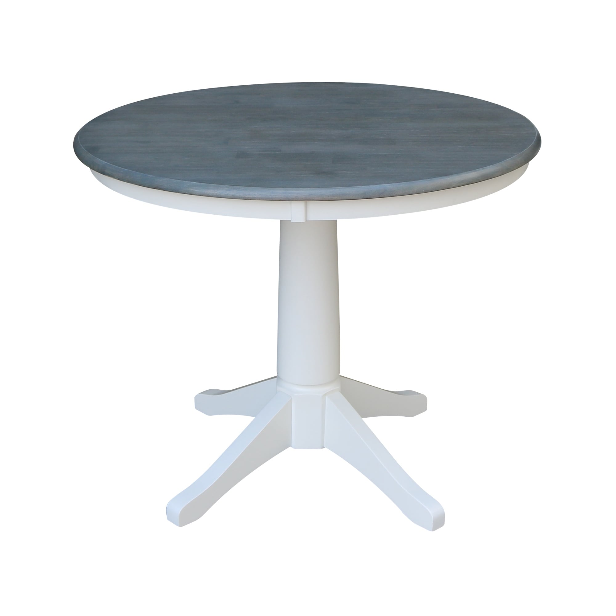 36 Round Top Pedestal Table White Heather Gray N A