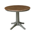 36 Round Top Pedestal Table With 12 Leaf Hickory Stone N A