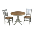 36 Round Top Pedestal Table With 2 San Remo Chairs Set Of 3 Pieces
