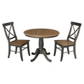 36 Round Top Pedestal Table With 2 X Back Chairs 3 Piece Set