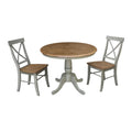 36 Round Top Pedestal Table With 2 X Back Chairs Set Of 3 Pieces