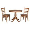 36 Round Top Pedestal Table With 2 Emily Chairs 3 Piece Set