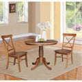 36 Round Top Pedestal Table With 2 X Back Chairs 3 Piece Set