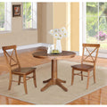 36 Round Top Pedestal Table With 2 X Back Chairs 3 Piece Set