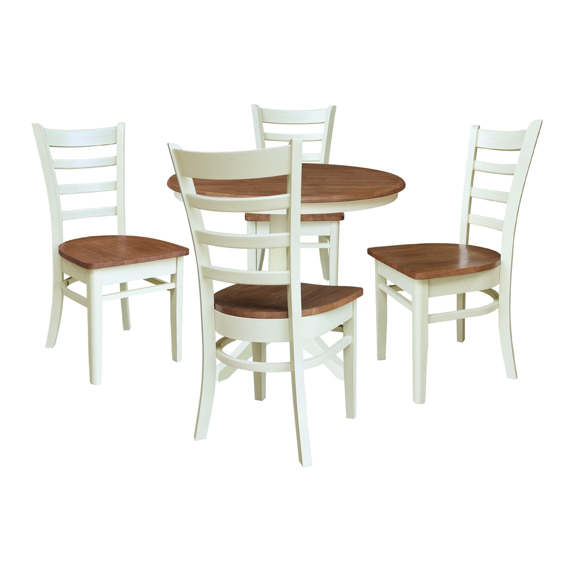 36 Round Top Pedestal Table With 2 Emily Chairs