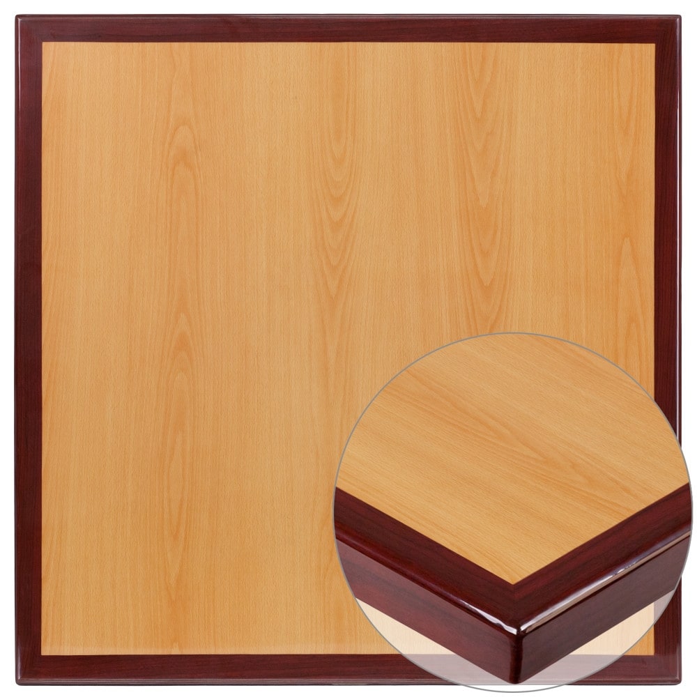 36 Foot Square Two Tone Resin Cherry And Mahogany Table Top