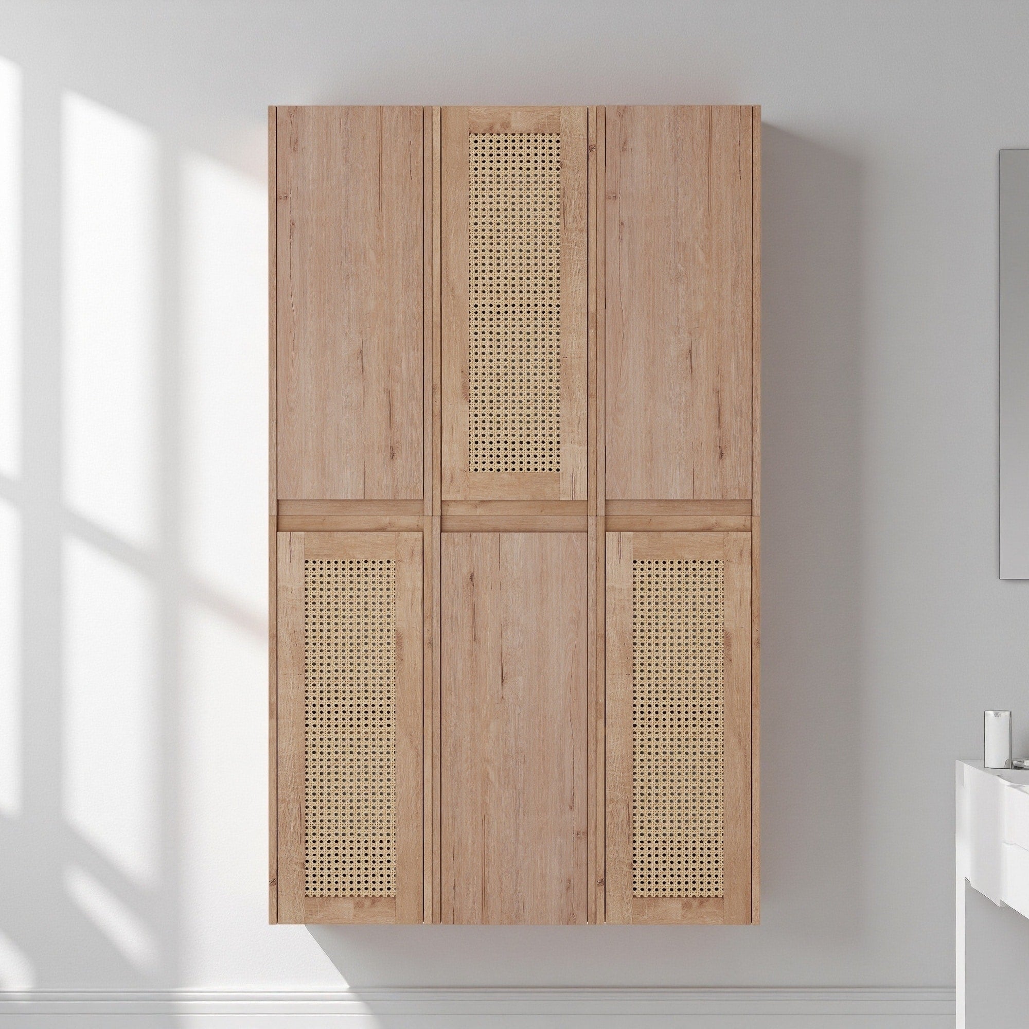 36 Wall Mounted Bathroom Side Cabinet 6 Soft Close Doors Floating Design Kd Package