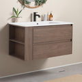 36 Wall Mounting Bathroom Vanity With Ceramic Sink Soft Close Drawers And Side Shelf Kd Package