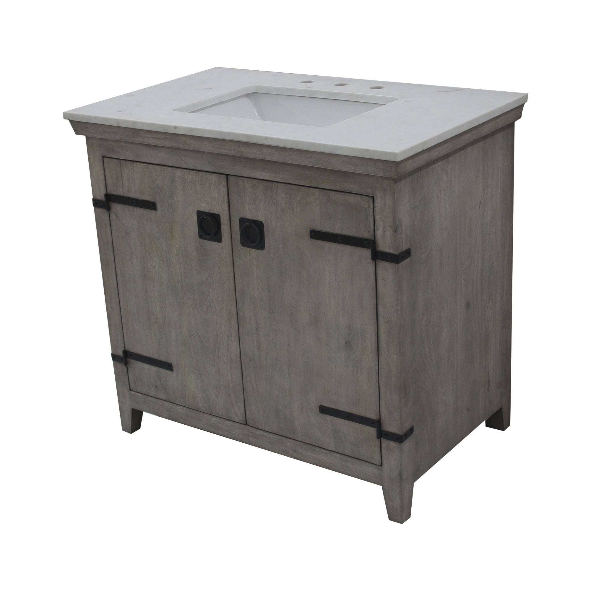 36 White Pigment Barn Door Vanity
