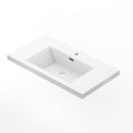 36 In. W X 26 In. D Modern Rectangular Integrated Resin Bathroom Sink Vanity Top One Piece Design