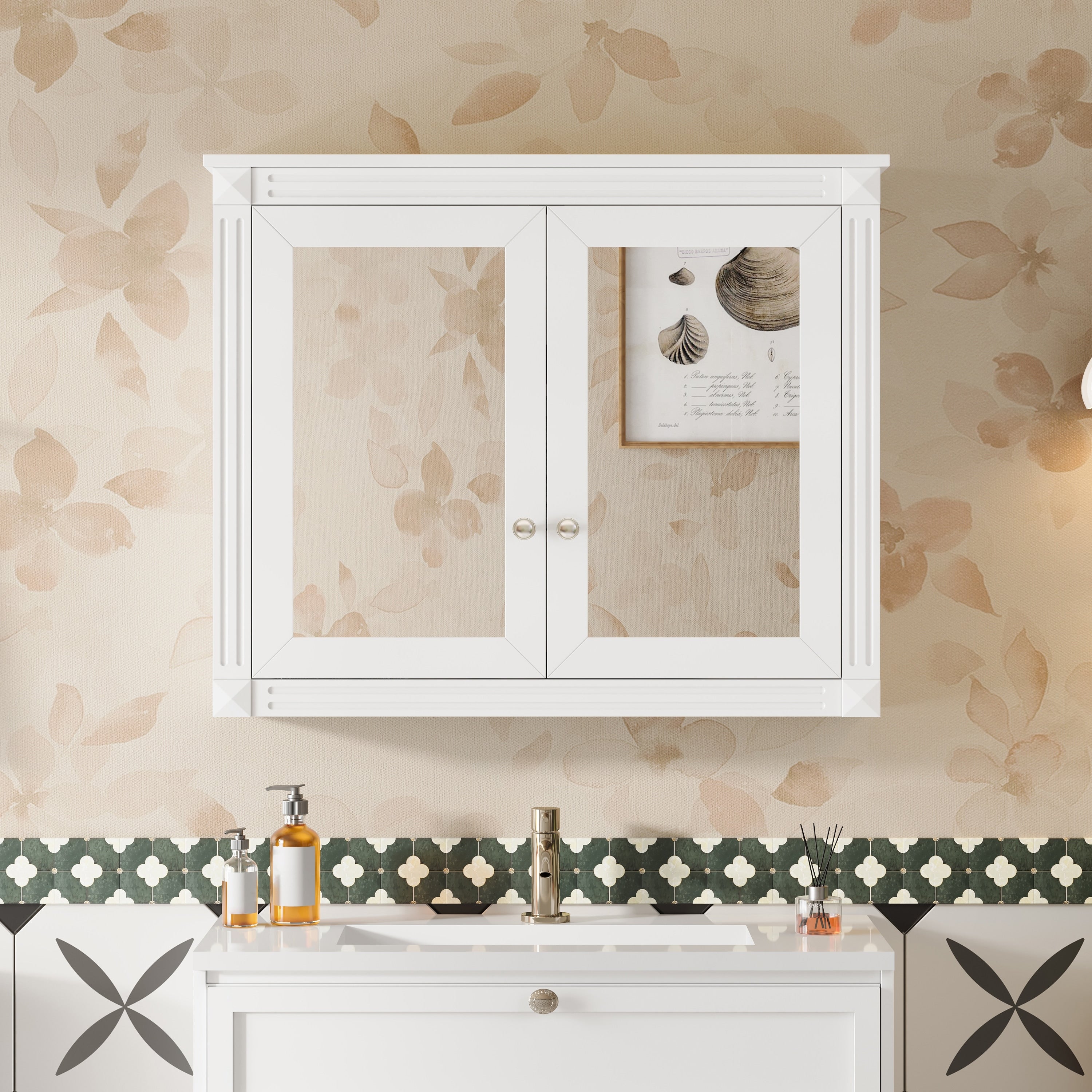 36 X 28 Medicine Cabinet Wall Mounted Bathroom Storage Cabinet Modern Bathroom Wall Cabinet With 2 Mirrors