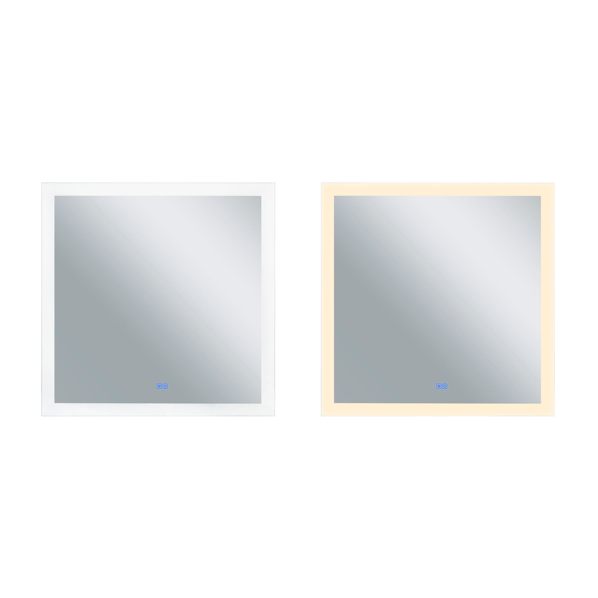 36 In. X 36 In. Abigail Matte White Square Led Wall Mirror