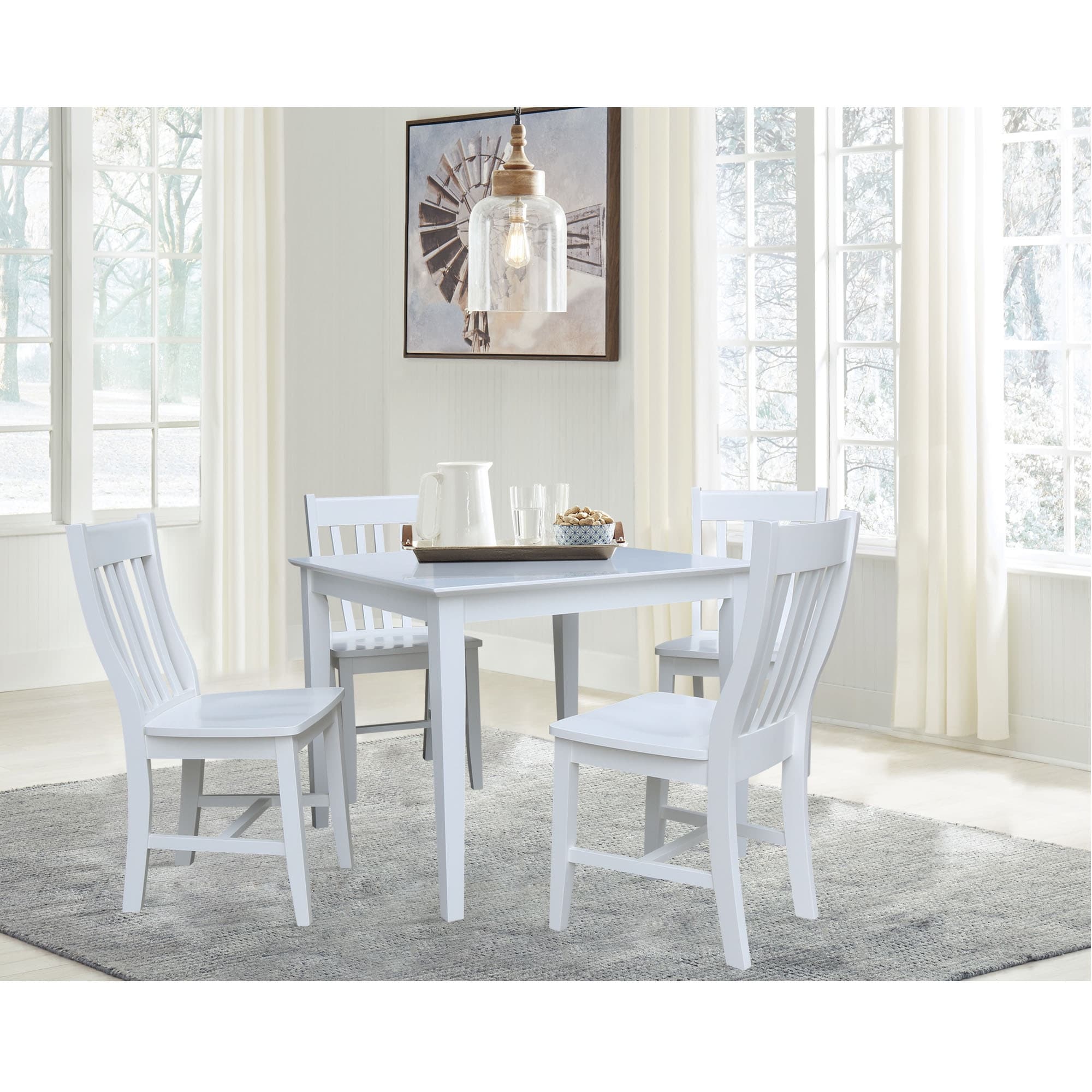 36 X 36 Dining Table With 4 Chairs 5 Piece Set