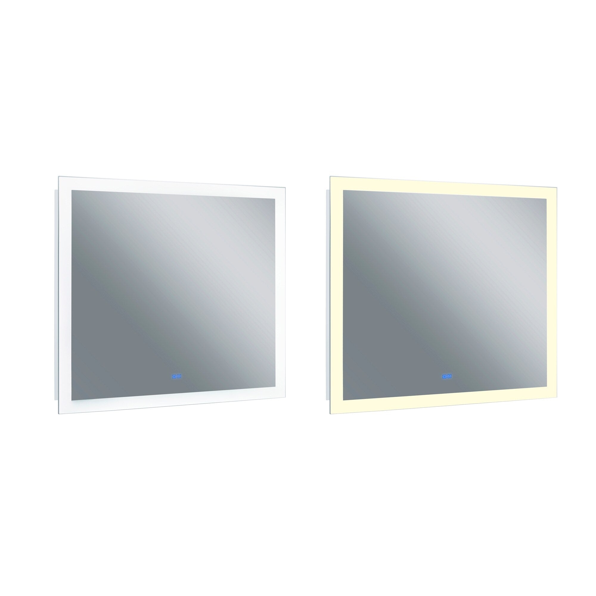 36 In. X 40 In. Abigail Matte White Rectangle Led Wall Mirror