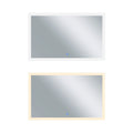 36 In. X 70 In. Abigail Matte White Rectangle Led Wall Mirror