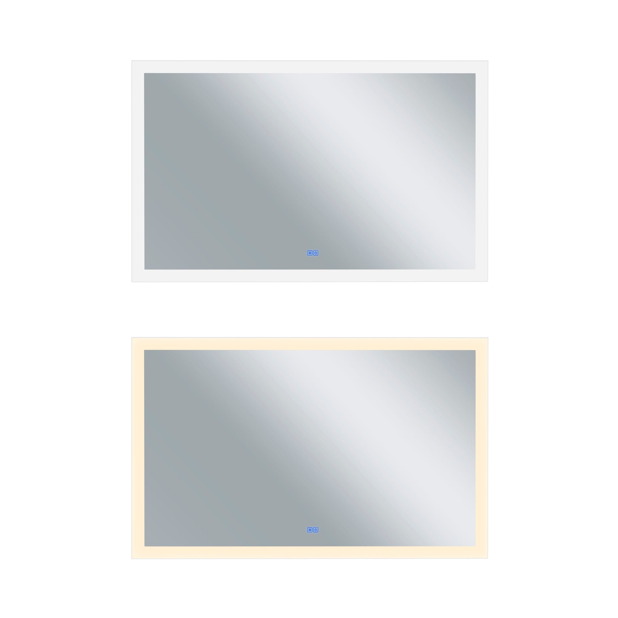 36 In. X 70 In. Abigail Matte White Rectangle Led Wall Mirror