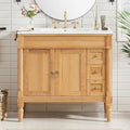 36 Bathroom Vanity With Ceramic Sink Soft Close Doors Adjustable Shelves Modern Storage Cabinet For Small And Medium Bathrooms