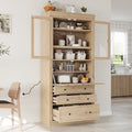 36 X16.5 X78 Freestanding Kitchen Pantry Storage Cabinet Multifunctional Cupboard With 3 Drawers Adjustable Shelves