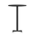36 Inch Round Laminate Table Top With Table Base Black