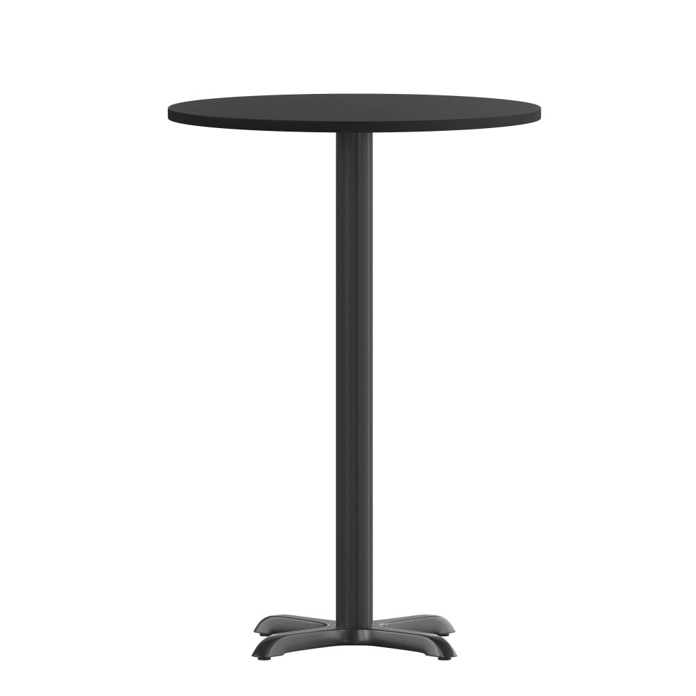36 Inch Round Laminate Table Top With Table Base Black