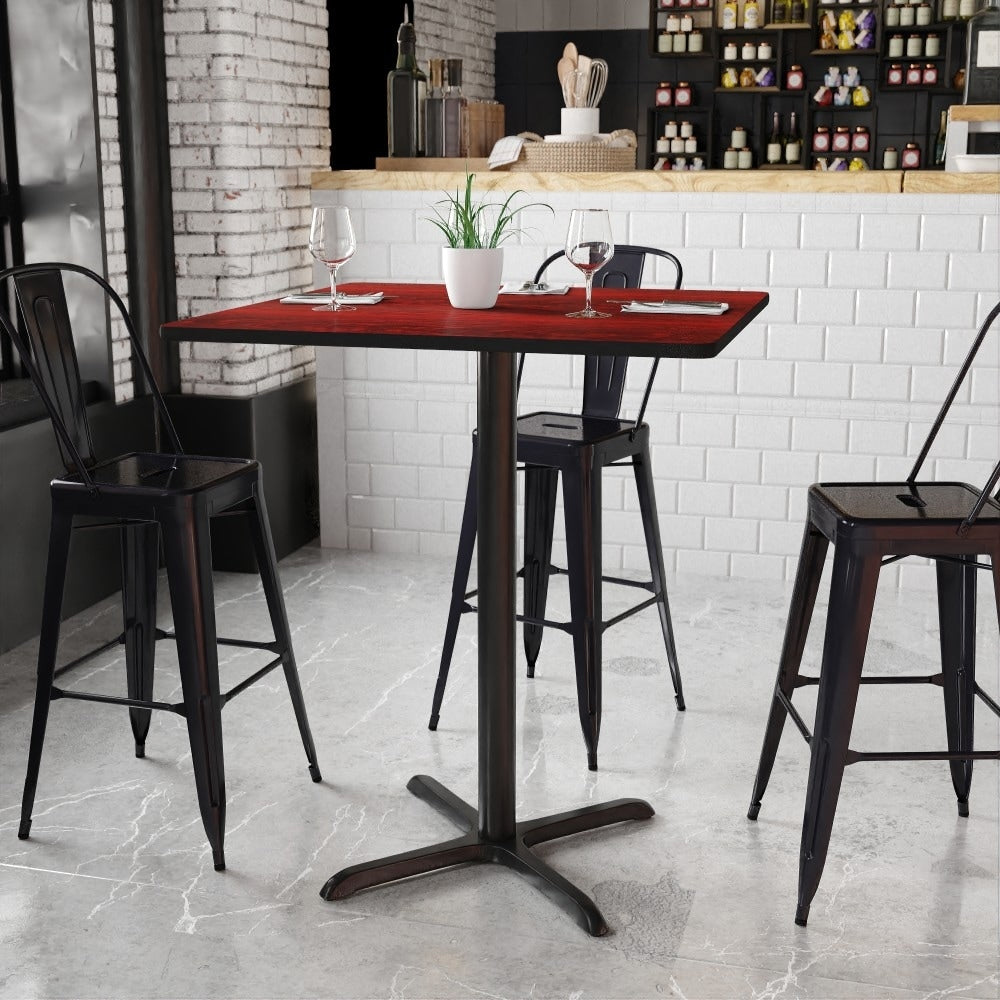 36 Square Laminate Table Top With 30 X 30 Bar Height Table Base